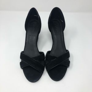 J. Crew Greta Suede Wedges Shoes  9.5 Black 43435